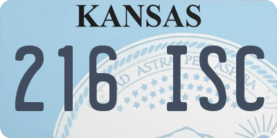 KS license plate 216ISC