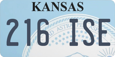 KS license plate 216ISE