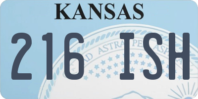 KS license plate 216ISH