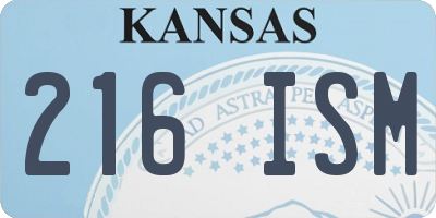 KS license plate 216ISM