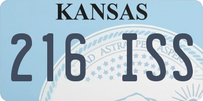 KS license plate 216ISS