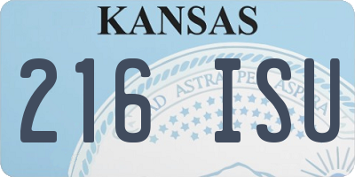 KS license plate 216ISU