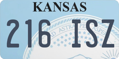 KS license plate 216ISZ