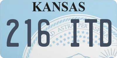 KS license plate 216ITD