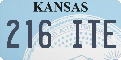 KS license plate 216ITE
