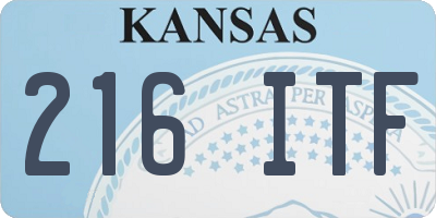 KS license plate 216ITF