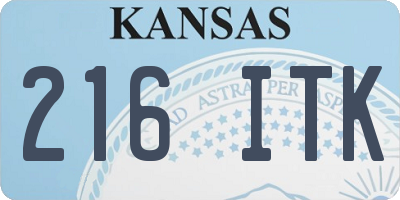 KS license plate 216ITK
