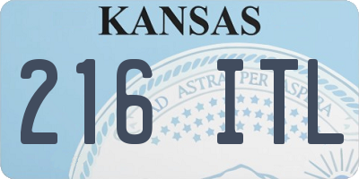 KS license plate 216ITL