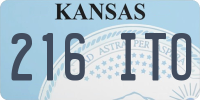 KS license plate 216ITO