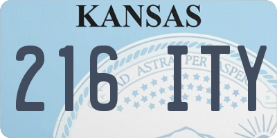 KS license plate 216ITY