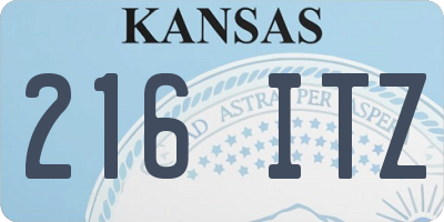 KS license plate 216ITZ