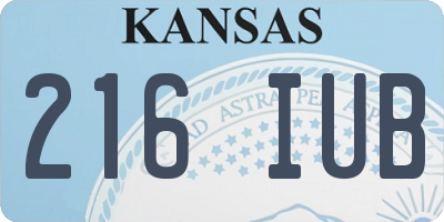 KS license plate 216IUB