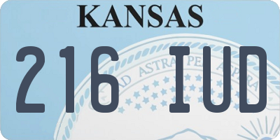 KS license plate 216IUD
