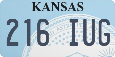 KS license plate 216IUG