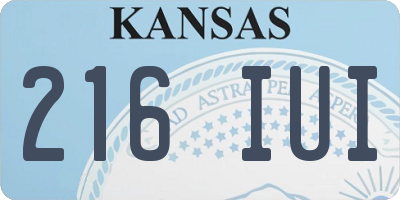 KS license plate 216IUI