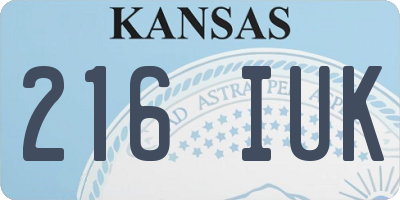 KS license plate 216IUK