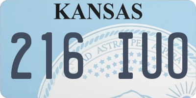 KS license plate 216IUO
