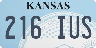KS license plate 216IUS