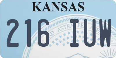 KS license plate 216IUW