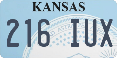 KS license plate 216IUX