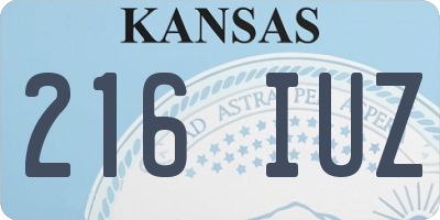 KS license plate 216IUZ