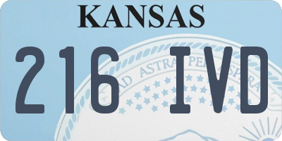 KS license plate 216IVD