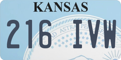 KS license plate 216IVW