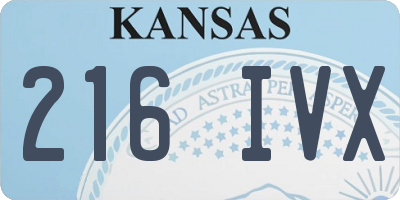 KS license plate 216IVX