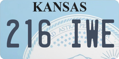 KS license plate 216IWE