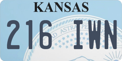 KS license plate 216IWN