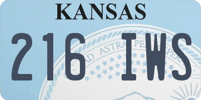 KS license plate 216IWS