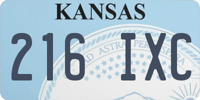 KS license plate 216IXC