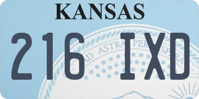 KS license plate 216IXD