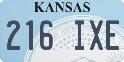 KS license plate 216IXE