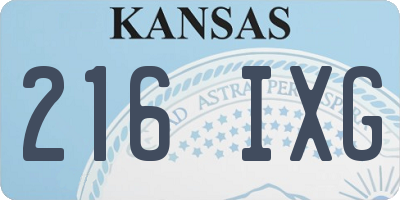 KS license plate 216IXG