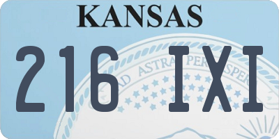 KS license plate 216IXI