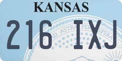 KS license plate 216IXJ