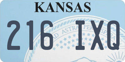 KS license plate 216IXQ