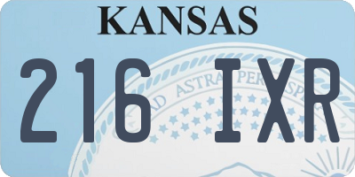 KS license plate 216IXR
