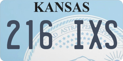 KS license plate 216IXS