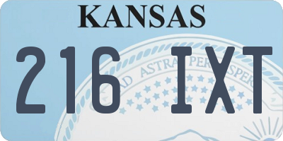 KS license plate 216IXT