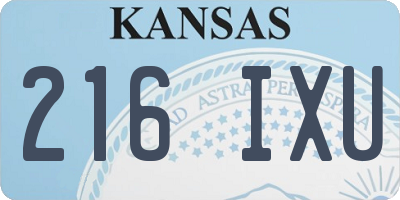 KS license plate 216IXU