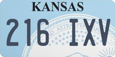 KS license plate 216IXV