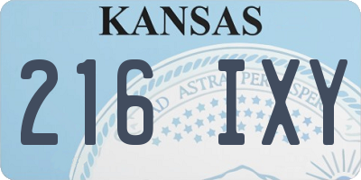 KS license plate 216IXY