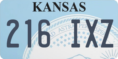 KS license plate 216IXZ
