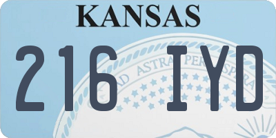 KS license plate 216IYD
