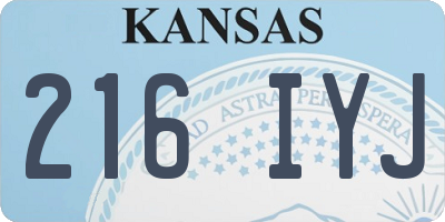 KS license plate 216IYJ