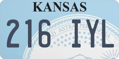 KS license plate 216IYL