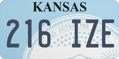 KS license plate 216IZE