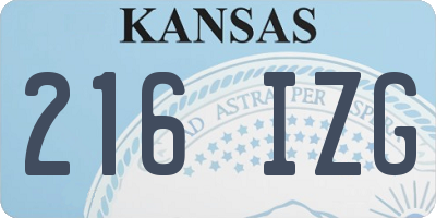 KS license plate 216IZG